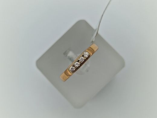 Zelta gredzens ar cirkoniju, 2.35 g, izm. 17.5