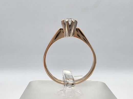 Золотое кольцо с цирконом, 1.77 г, разм. 16.5