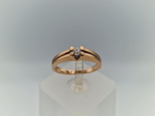 Zelta gredzens ar briljantu, 3.04 g, izm. 16