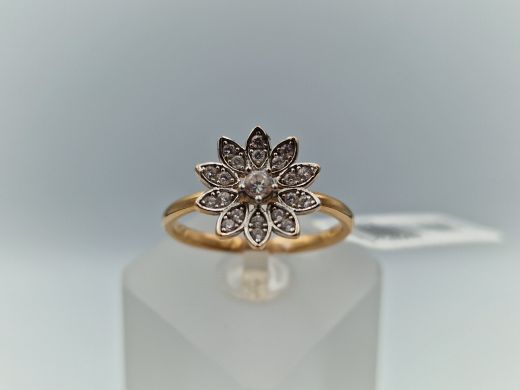 Zelta gredzens ar cirkoniju, 2.71 g, izm. 18