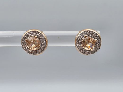 Zelta auskari ar cirkoniju, 2.45 g