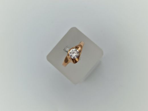 Zelta gredzens ar cirkoniju, 3.1 g, izm. 19