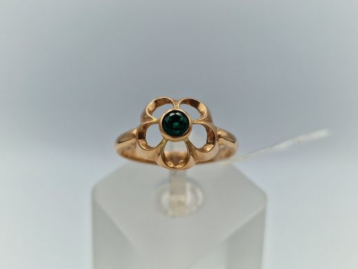 Zelta gredzens ar cirkoniju, 2.62 g, izm. 17.2