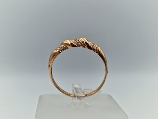 Zelta gredzens ar cirkoniju, 2.04 g, izm. 19.5