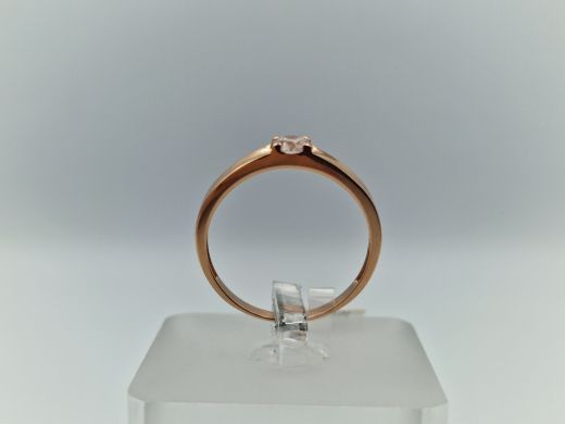 Zelta gredzens ar cirkoniju, 1.83 g, izm. 18.5