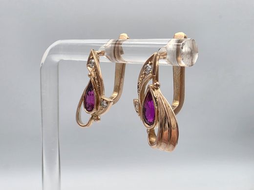 Zelta auskari ar cirkoniju, 3.72 g