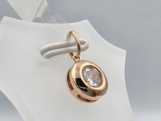 Gold pendant with zircon, 0.63 g