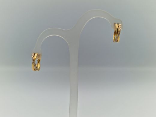 Золотые серьги с бриллиантом, 5.25 г