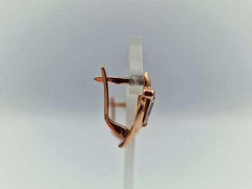Золотые серьги с цирконом, 3 г