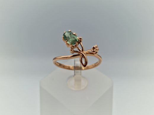 Zelta gredzens ar cirkoniju, 2.01 g, izm. 17