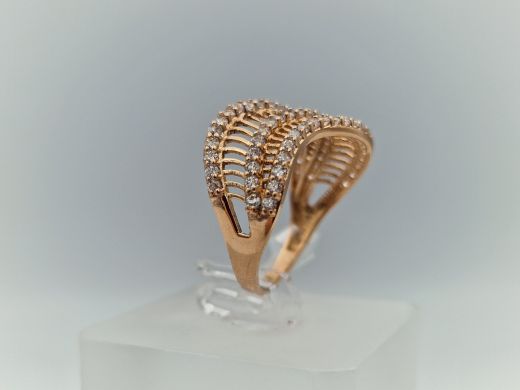 Zelta gredzens ar cirkoniju, 3.49 g, izm. 18.5