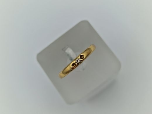 Zelta gredzens ar cirkoniju, 2.24 g, izm. 17