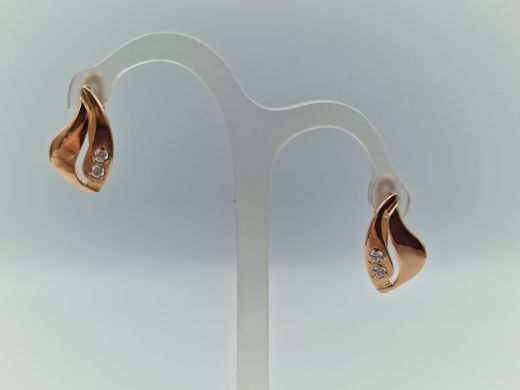 Золотые серьги с цирконом, 3.19 г