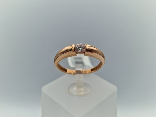 Zelta gredzens ar cirkoniju, 1.99 g, izm. 17.5