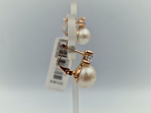 Золотые серьги с цирконом, 3.36 г