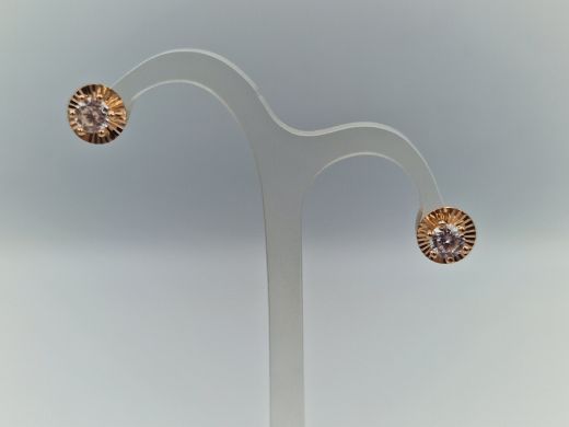 Золотые серьги с цирконом, 1.38 г