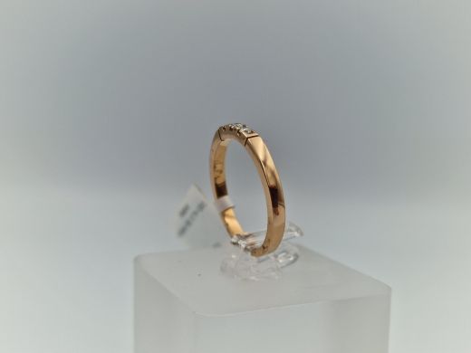 Zelta gredzens ar briljantiem, 2.21 g, izm. 16.5