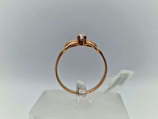 Zelta gredzens ar cirkoniju, 1.61 g, izm. 17