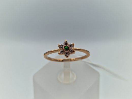 Zelta gredzens ar cirkoniju, 1.41 g, izm. 17.5