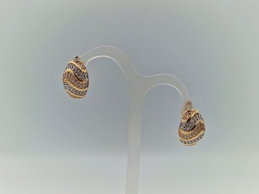 Zelta auskari ar cirkoniju, 4.48 g