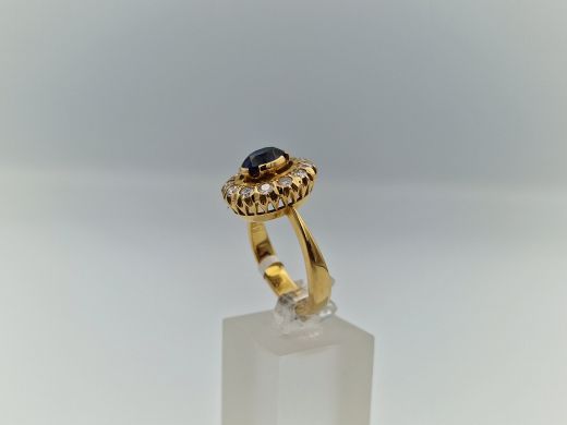 Zelta gredzens ar briljantu, 9.85 g, izm. 18.5