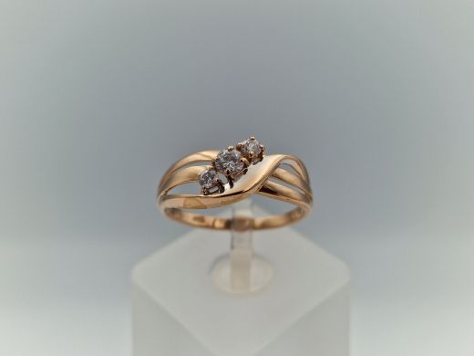 Zelta gredzens ar cirkoniju, 2.15 g, izm. 18.5