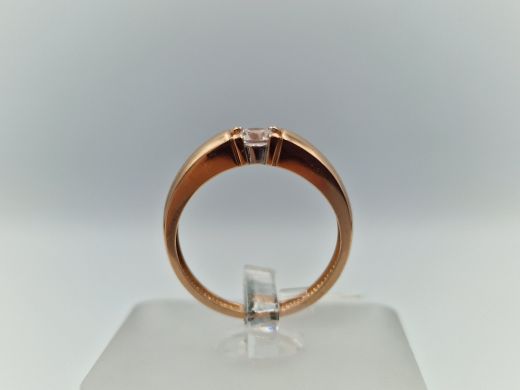 Zelta gredzens ar cirkoniju, 2.33 g, izm. 16.5