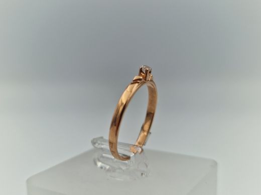 Zelta gredzens ar cirkoniju, 0.95 g, izm. 16