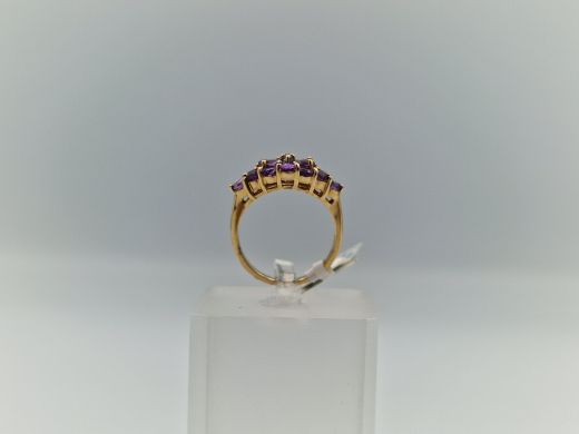 Zelta gredzens ar briljantu un ametistu, 2.75 g, izm. 17