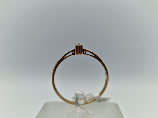 Zelta gredzens ar briljantu, 1.11 g, izm. 18.5