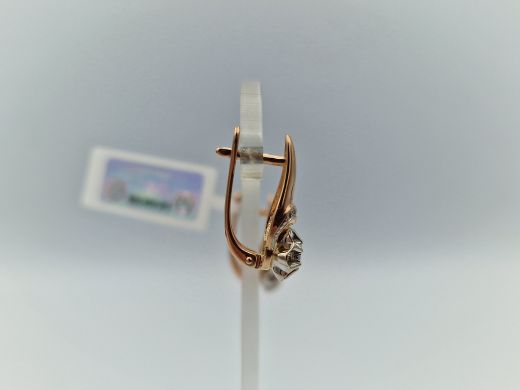 Zelta auskari ar briljantiem, 3.95 g