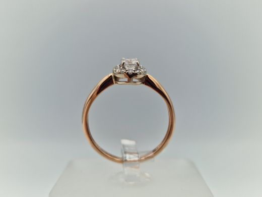 Zelta gredzens ar cirkoniju, 1.59 g, izm. 17