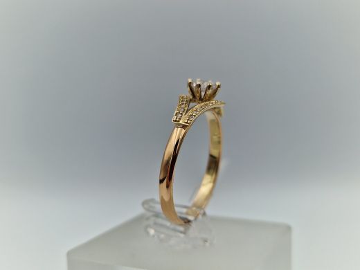 Zelta gredzens ar cirkoniju, 1.28 g, izm. 18.5