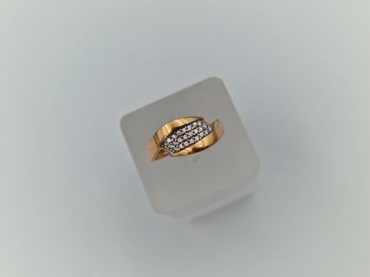 Zelta gredzens ar cirkoniju, 2.33 g, izm. 18