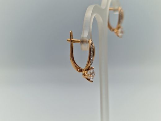 Zelta auskari ar cirkoniju, 2.51 g