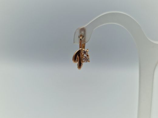 Золотые серьги с цирконом, 1.9 г