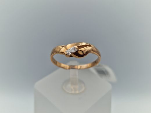 Zelta gredzens ar cirkoniju, 1.67 g, izm. 17.5