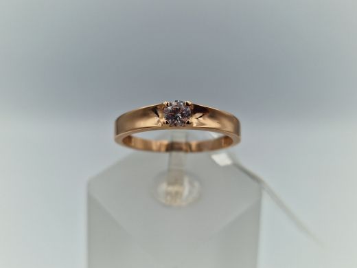 Zelta gredzens ar cirkoniju, 1.83 g, izm. 18.5