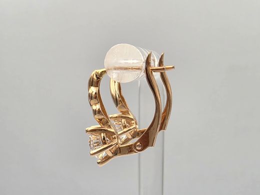 Золотые серьги с цирконом, 2.38 г