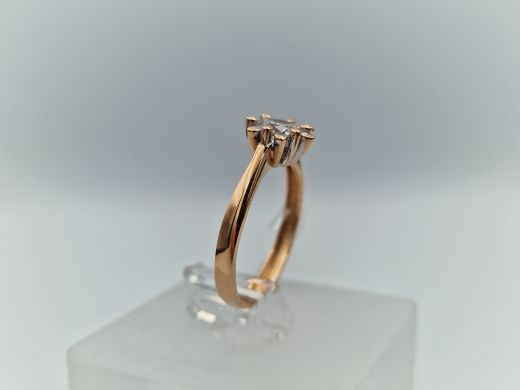 Zelta gredzens ar cirkoniju, 1.8 g, izm. 16