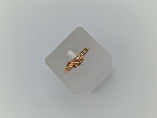 Zelta gredzens ar cirkoniju, 1.54 g, izm. 17