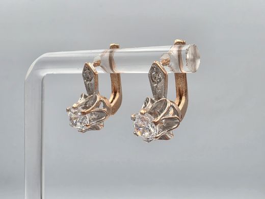 Zelta auskari ar cirkoniju, 3.75 g