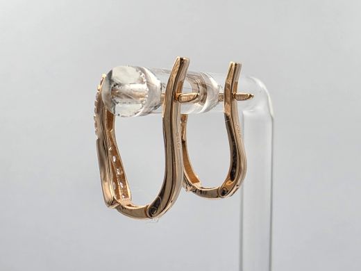 Золотые серьги с цирконом, 1.89 г