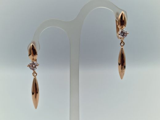 Zelta auskari ar cirkoniju, 2.85 g