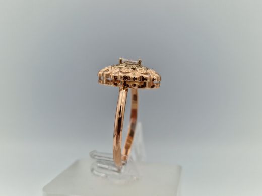 Zelta gredzens ar cirkoniju, 1.44 g, izm. 19