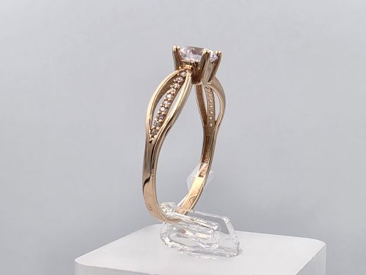 Gold ring with zircon, 2.41 g, size 20.5