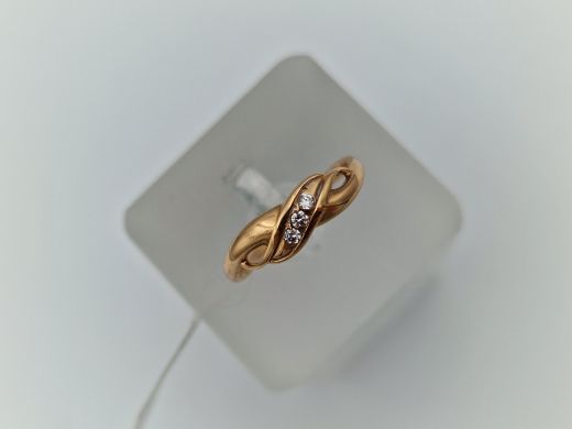 Zelta gredzens ar cirkoniju, 1.32 g, izm. 16