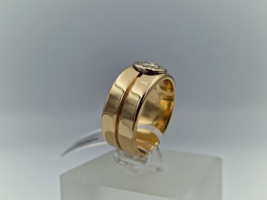 Zelta gredzens ar briljantu, 10.63 g, izm. 17