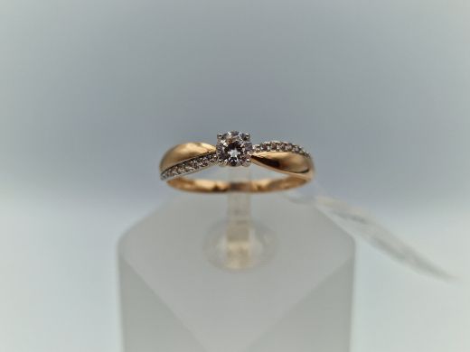 Zelta gredzens ar cirkoniju, 1.28 g, izm. 18