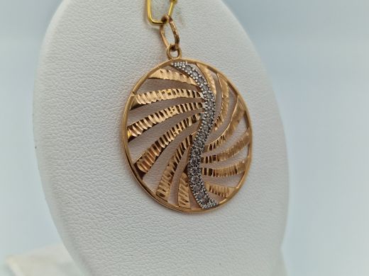 Zelta kulons ar cirkoniju, 2.64 g